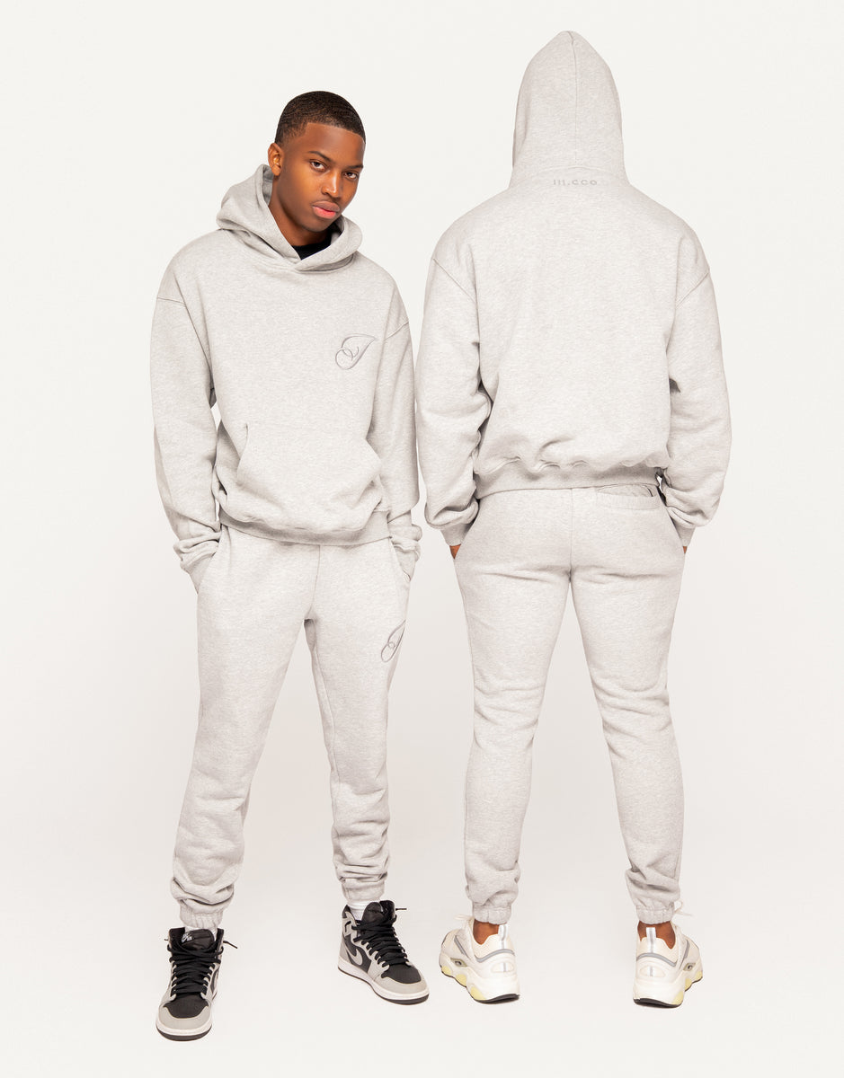 Grey hoodie jogger discount set